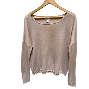 Garnet Hill Silk Cotton Pullover Crew Neck Sweater XS Ecru